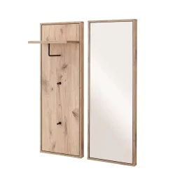 Wohnen Garderobe und Spiegel Set in Wildeiche - Vapposia (zweiteilig)