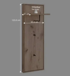 Wohnen Garderobe und Spiegel Set in Wildeiche - Vapposia (zweiteilig)