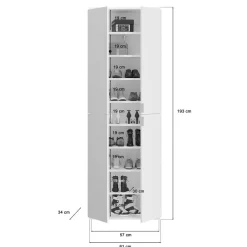 Wohnen Garderoben Block mit Stange 152 cm breit - Ejulia (dreiteilig)