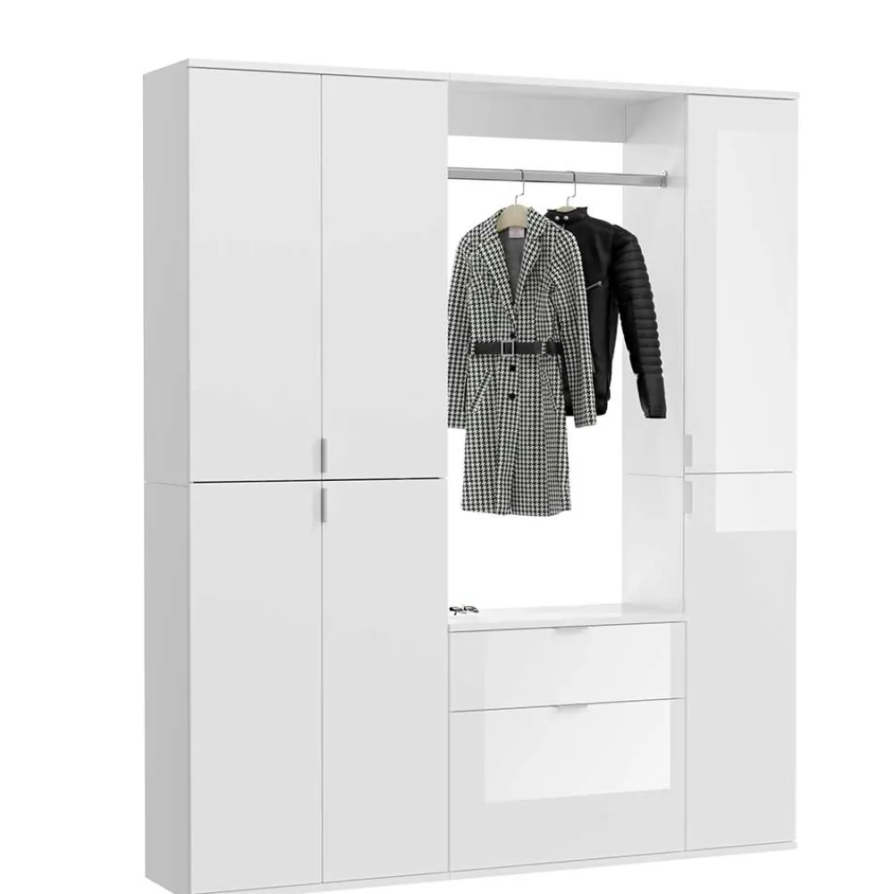 Wohnen Garderoben Block mit Stange 152 cm breit - Ejulia (dreiteilig)