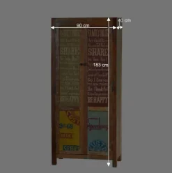 Wohnen Vintage Möbel|Diele Komplett*Garderoben Kombination Creek im Vintage Look (sechsteilig)