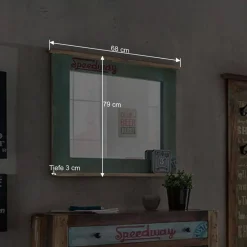 Wohnen Vintage Möbel|Diele Komplett*Garderoben Kombination Creek im Vintage Look (sechsteilig)