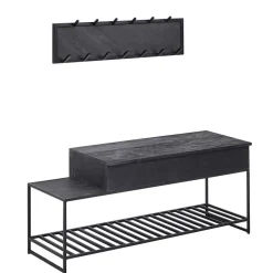 Wohnen Garderoben Möbel in Anthrazit & Schwarz - Belgica (zweiteilig)