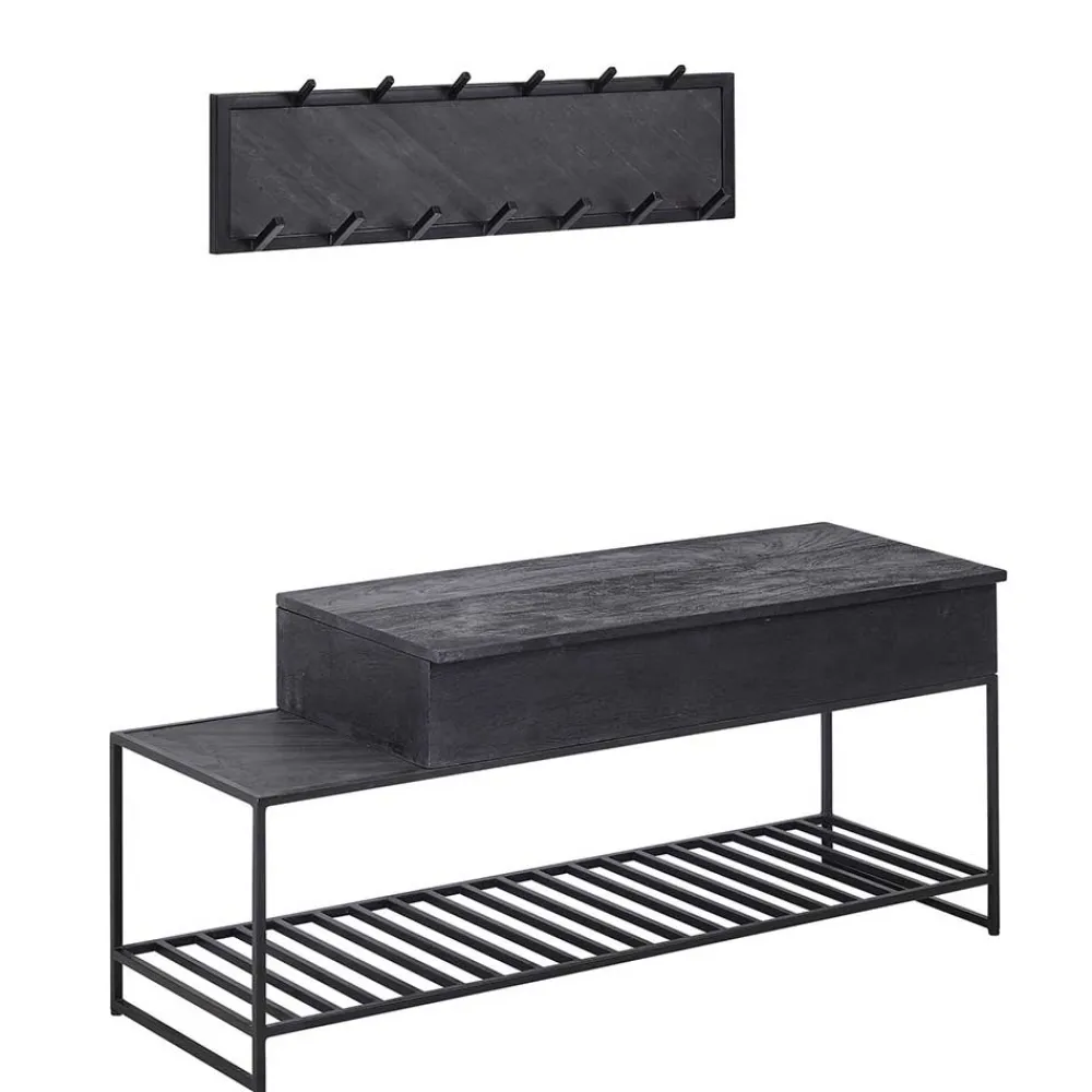 Wohnen Garderoben Möbel in Anthrazit & Schwarz - Belgica (zweiteilig)