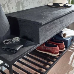 Wohnen Garderoben Möbel in Anthrazit & Schwarz - Belgica (zweiteilig)