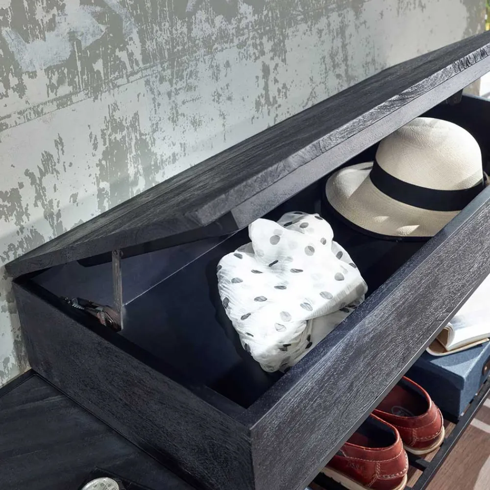 Wohnen Garderoben Möbel in Anthrazit & Schwarz - Belgica (zweiteilig)