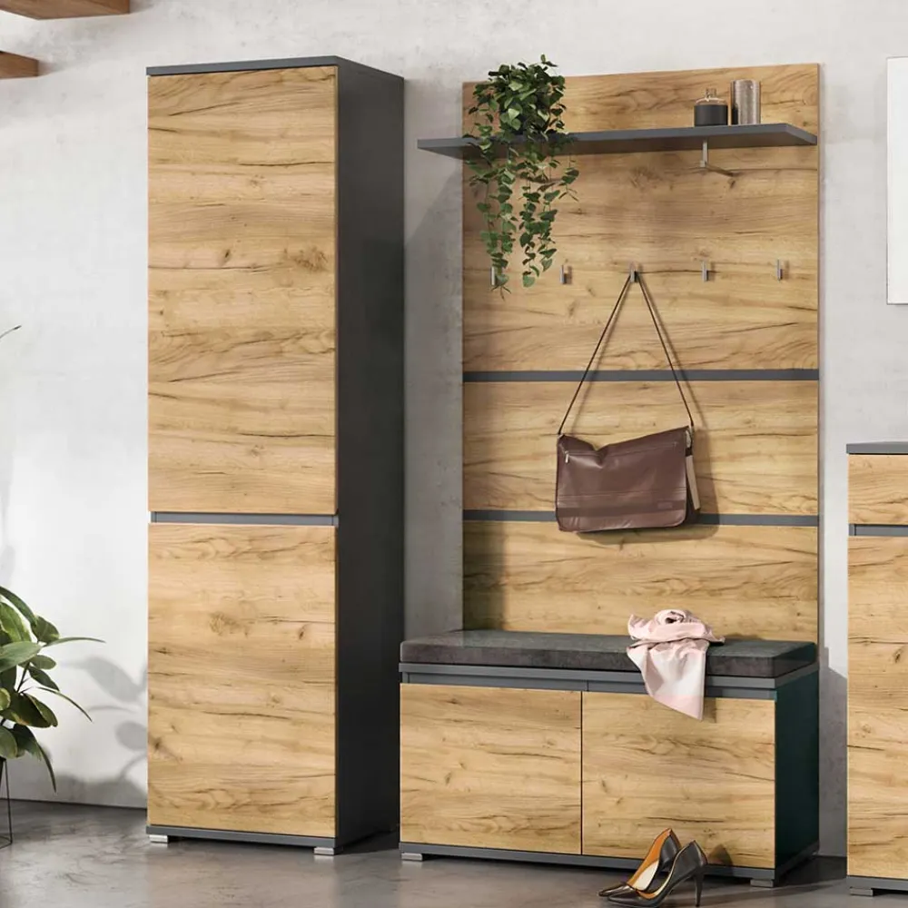Wohnen Garderoben Möbel Set in Wildeiche - Orsecca (dreiteilig)