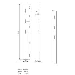 Wohnen Garderoben Möbelset in Dunkelgrau - Tarlotta (dreiteilig)