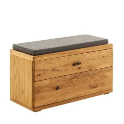 Wohnen Garderobenbank aus Balkeneiche Massivholz - Robats