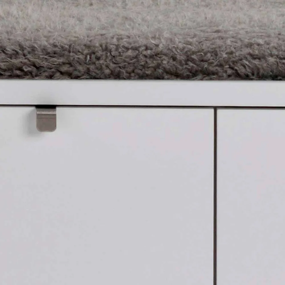 Wohnen Schuhschränke|Garderobenbänke*Garderobenbank Gorfu in Weiß Grau