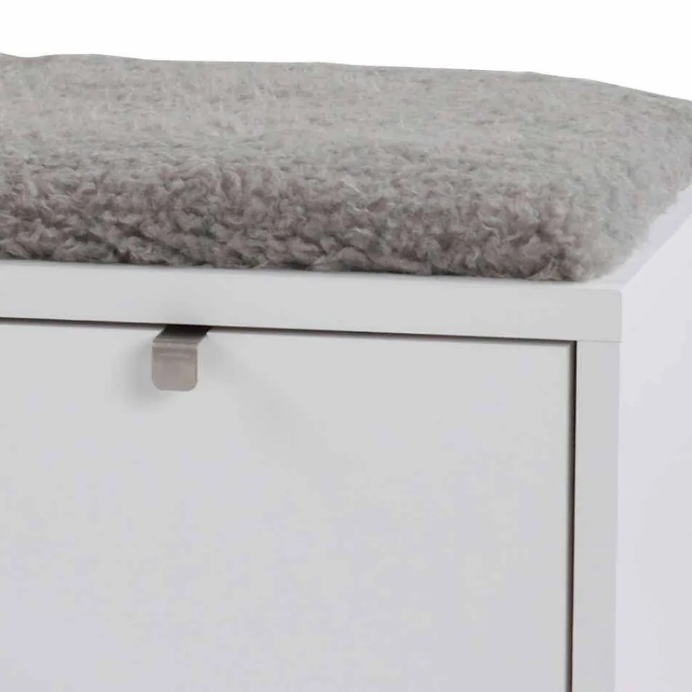 Wohnen Schuhschränke|Garderobenbänke*Garderobenbank Gorfu in Weiß Grau