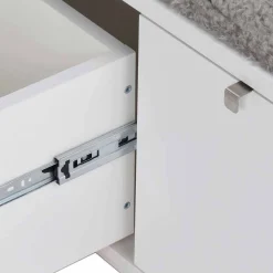 Wohnen Schuhschränke|Garderobenbänke*Garderobenbank Gorfu in Weiß Grau