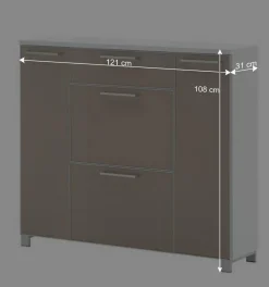 Wohnen Garderobenkombination Srocca in Taupe Glas beschichtet (dreiteilig)