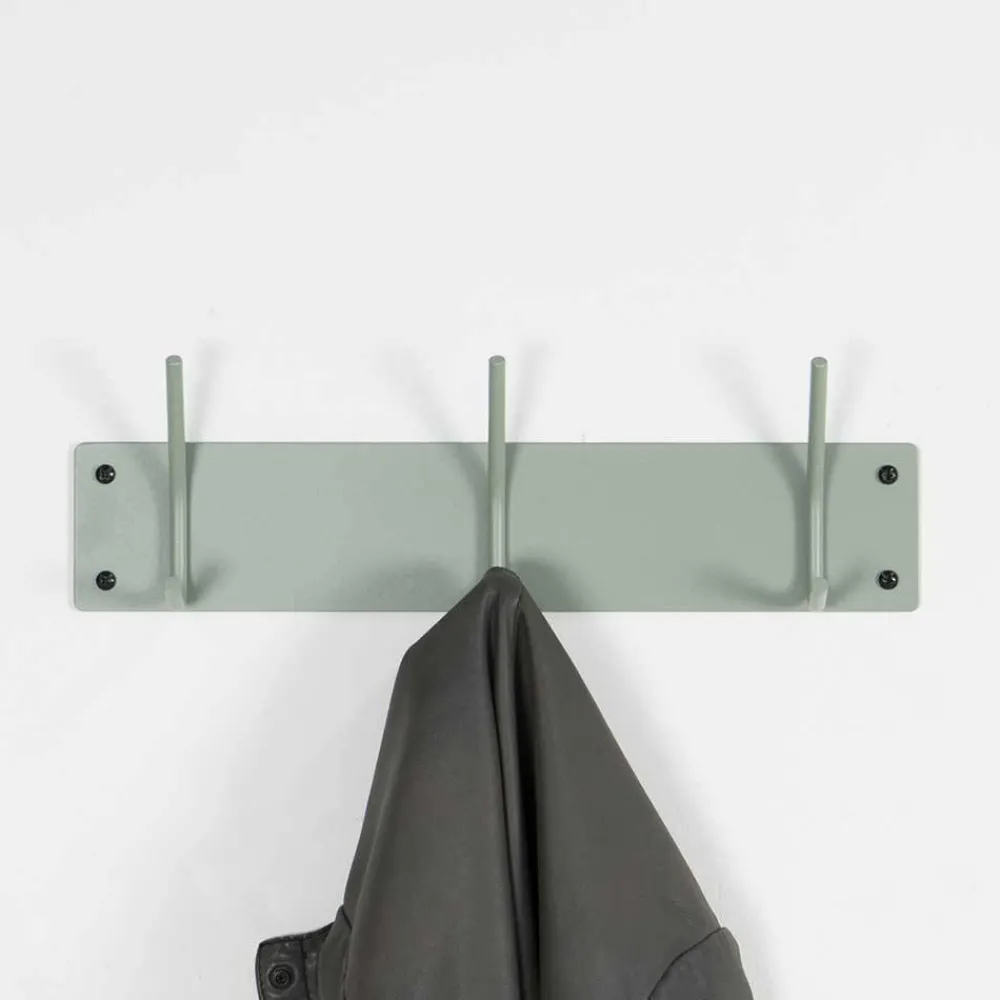 Wohnen Bürogarderoben*Garderobenleiste mit 3 Haken in Graugrün - Oxnard