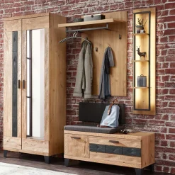 Wohnen Garderobenmöbel aus Echtholz - Elprisca (vierteilig)