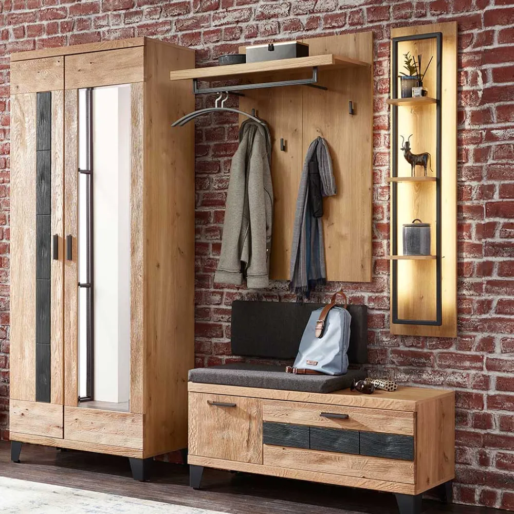 Wohnen Garderobenmöbel aus Echtholz - Elprisca (vierteilig)