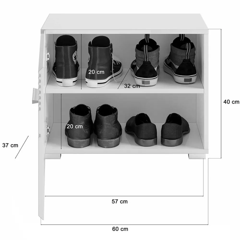 Wohnen Weiße Möbel|Glasmöbel*Garderobenmöbel Block Set - Sumatra (fünfteilig)
