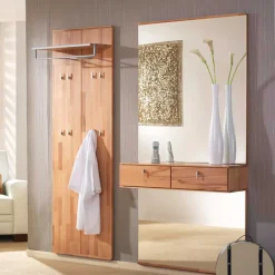 Wohnen Glasmöbel|Diele Komplett*Garderobenmöbel Coestra aus Kernbuche (zweiteilig)