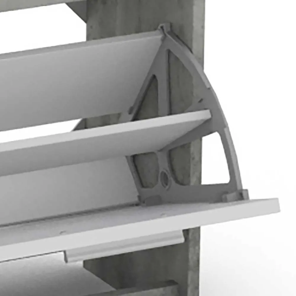 Wohnen Garderobenmöbel in Weiß & Betonoptik - Zessma (zweiteilig)