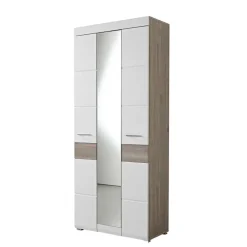 Wohnen Garderobenmöbel Set Brosgo in Weiß und Silbereiche (fünfteilig)