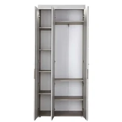 Wohnen Garderobenmöbel Set Brosgo in Weiß und Silbereiche (fünfteilig)