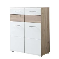 Wohnen Garderobenmöbel Set Brosgo in Weiß und Silbereiche (fünfteilig)