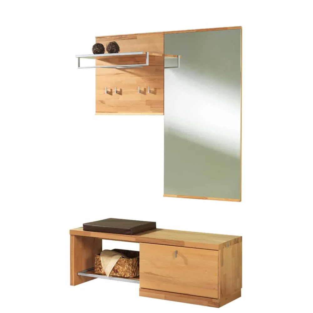 Wohnen Garderobenmöbel Set Coestra aus Kernbuche Massivholz (dreiteilig)