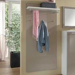 Wohnen Garderobenmöbel Set Srocca in Taupe Glas beschichtet (dreiteilig)
