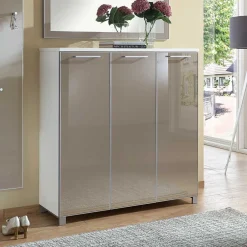 Wohnen Garderobenmöbel Set Srocca in Taupe Glas beschichtet (dreiteilig)