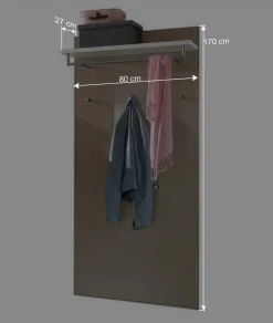 Wohnen Garderobenmöbel Set Srocca in Taupe Glas beschichtet (dreiteilig)