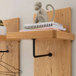 Wohnen Bürogarderoben*Garderobenpaneel aus Balkeneiche Massivholz - Robats