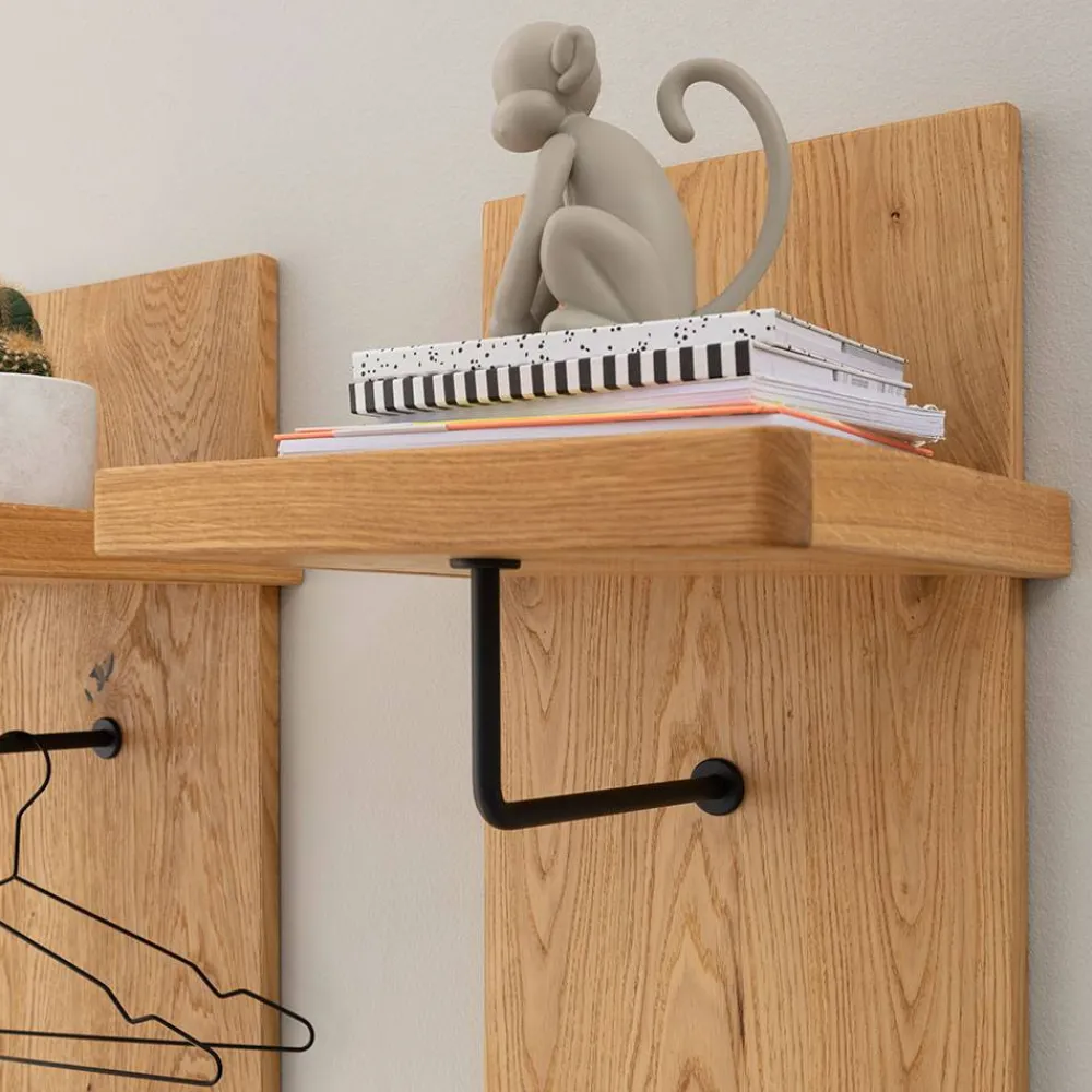 Wohnen Bürogarderoben*Garderobenpaneel aus Balkeneiche Massivholz - Robats