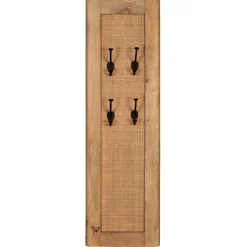 Wohnen Rattanmöbel|Bürogarderoben*Garderobenpaneel aus Holz & Rattan Geflecht - Lazianus