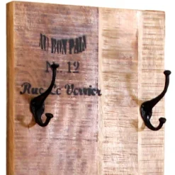 Wohnen Garderobenpaneel im Factory Style aus Holz - Indri