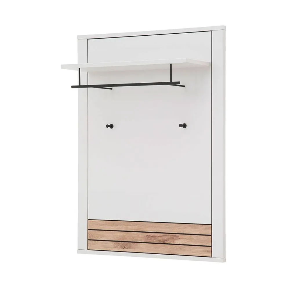 Wohnen Bürogarderoben*Garderobenpaneel in Lichtgrau mit Wildeiche - Ballina