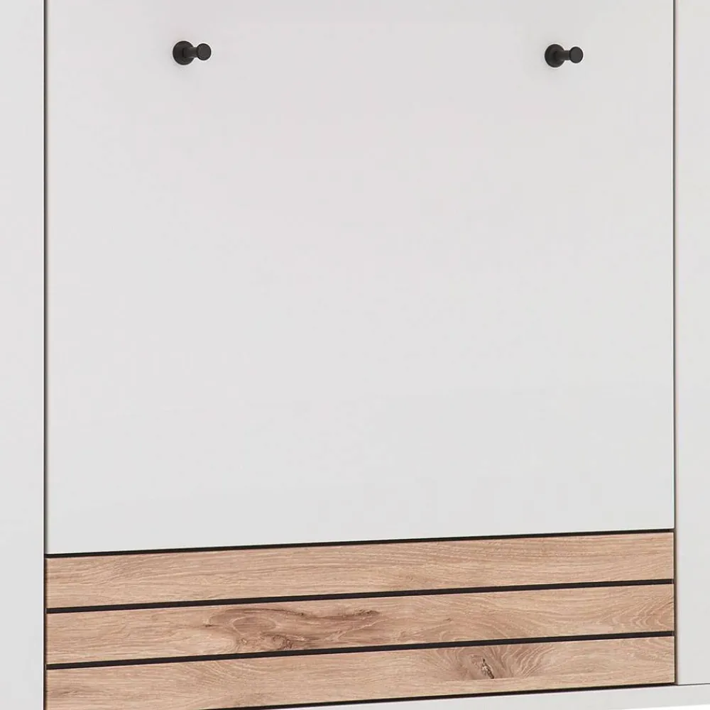 Wohnen Bürogarderoben*Garderobenpaneel in Lichtgrau mit Wildeiche - Ballina