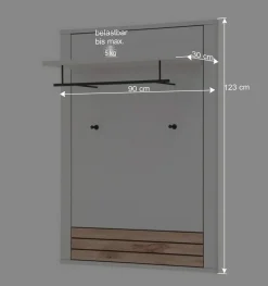 Wohnen Bürogarderoben*Garderobenpaneel in Lichtgrau mit Wildeiche - Ballina