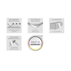 Wohnen Garderobenpaneel in Weiß mit Glasbeschichtung - Kofi