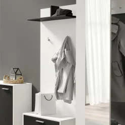 Wohnen Garderoben|Garderoben*Garderobenpaneel in Weiß mit Schwarz - Etelon