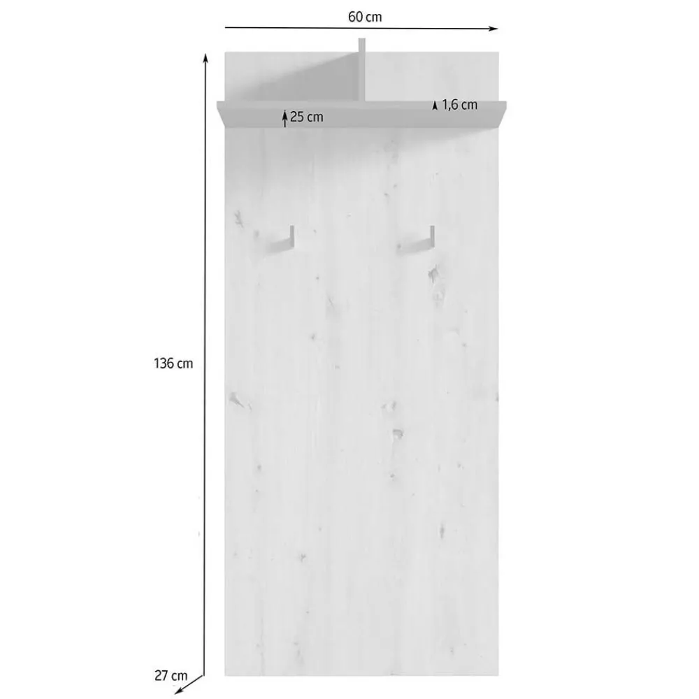 Wohnen Garderoben|Garderoben*Garderobenpaneel in Weiß mit Schwarz - Etelon