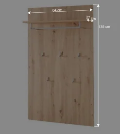 Wohnen Bürogarderoben|Garderoben*Garderobenpaneel in Wildeiche Holzoptik - Zelio