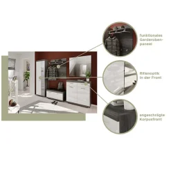 Wohnen Bürogarderoben*Garderobenpaneel mit Stange & 6 Haken - Nancys