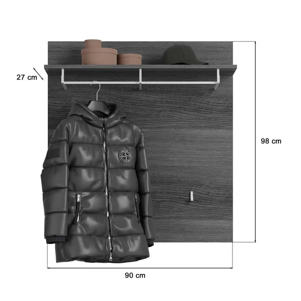 Wohnen Bürogarderoben*Garderobenpaneel mit Stange & 6 Haken - Nancys