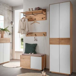 Wohnen Garderobenschrank aus Asteiche Massivholz - Zonga