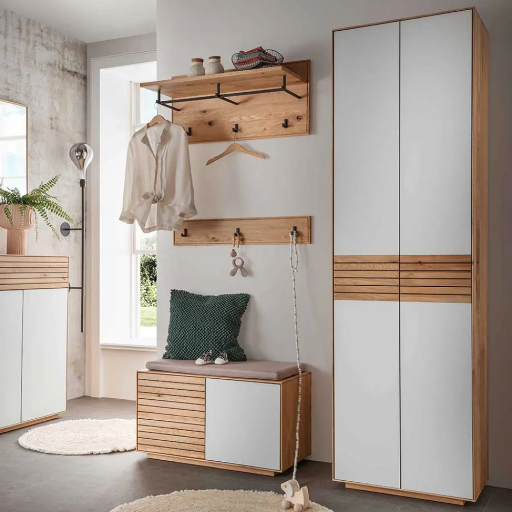 Wohnen Garderobenschrank aus Asteiche Massivholz - Zonga