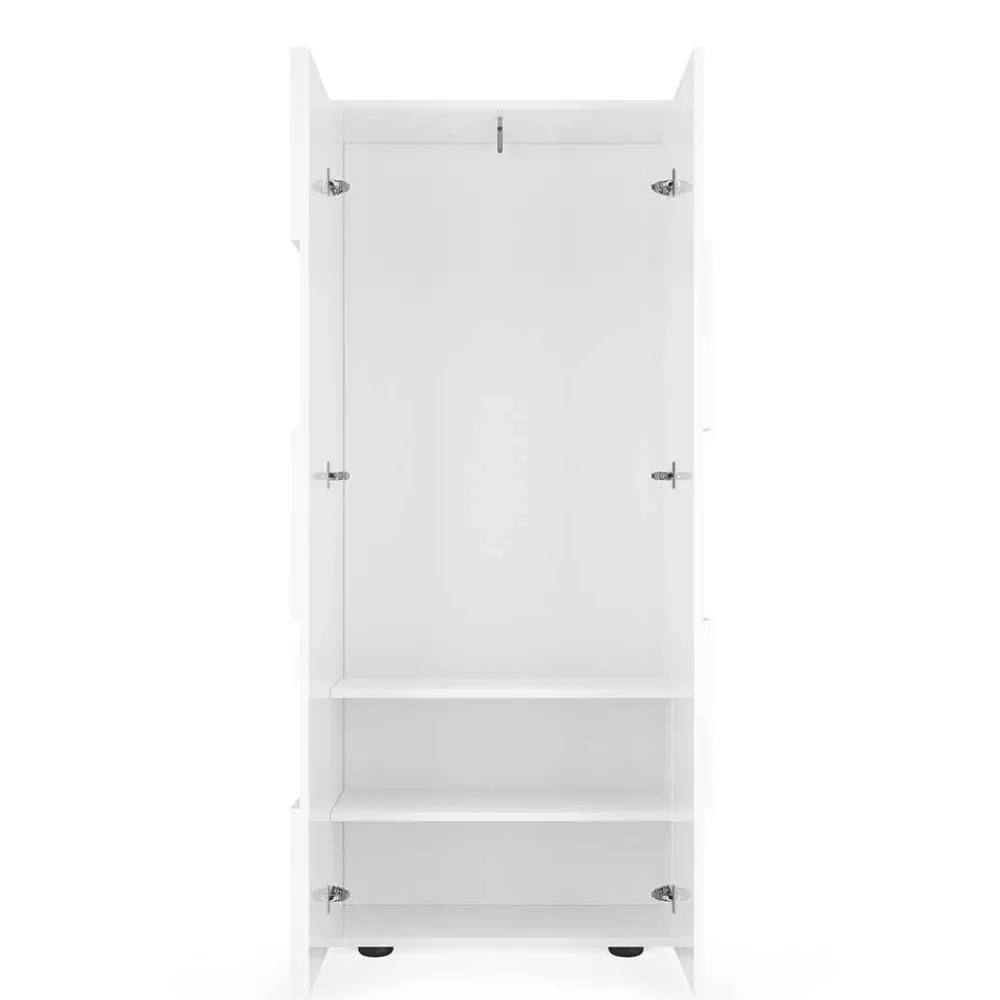 Wohnen Weiße Möbel|Garderobenschränke*Garderobenschrank in Weiß hochglänzend - Castalla