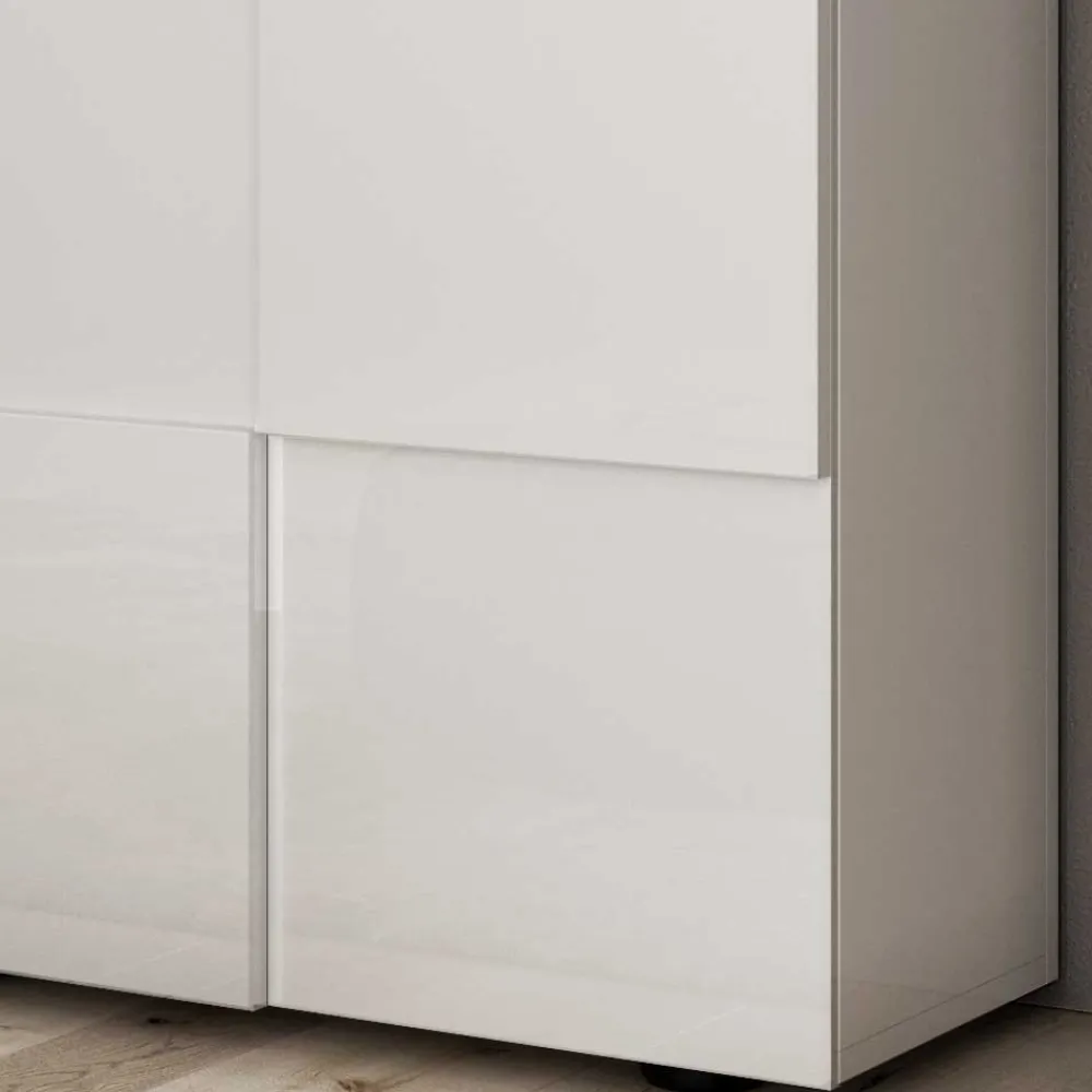 Wohnen Weiße Möbel|Garderobenschränke*Garderobenschrank in Weiß hochglänzend - Castalla