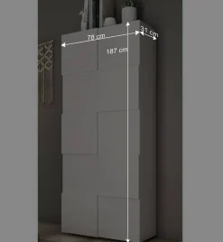 Wohnen Weiße Möbel|Garderobenschränke*Garderobenschrank in Weiß hochglänzend - Castalla