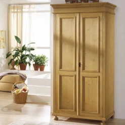 Wohnen Garderobenschrank Melessa aus Fichte Massivholz