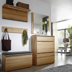Wohnen Garderobenset Leyrina aus Kernbuche Massivholz (fünfteilig)